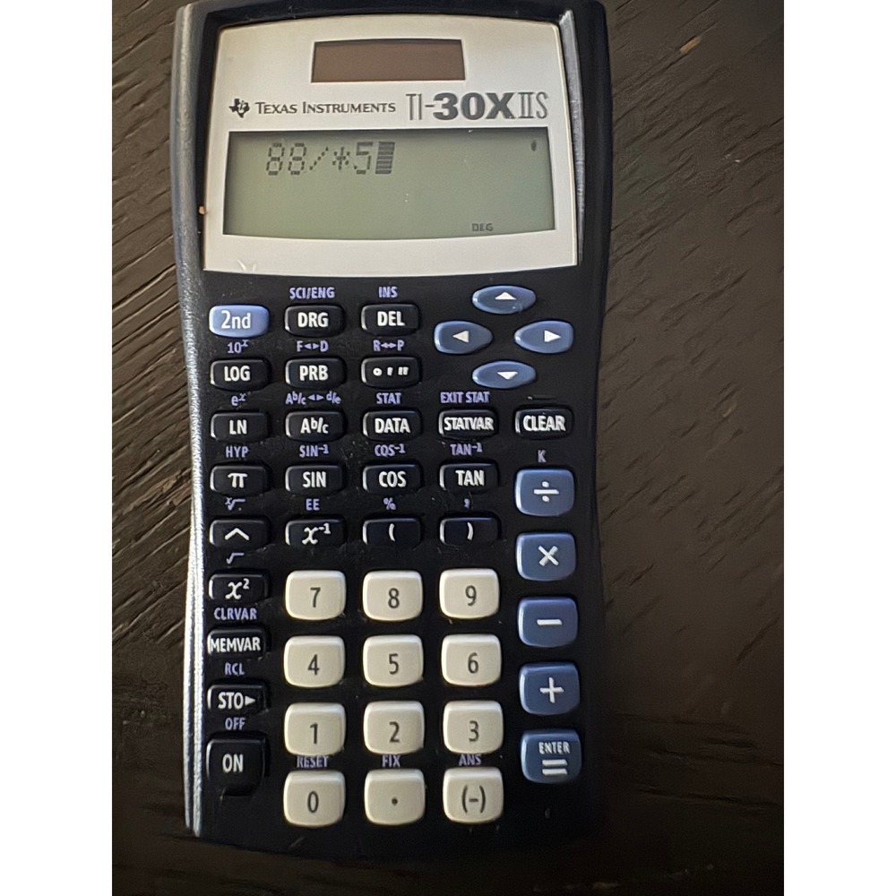 Texas Instruments TI-30XIIS Scientific Calculator Dark Blue Dual Power‎ Solar